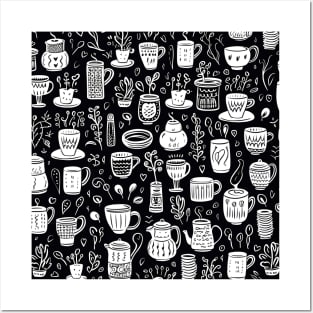 Barista coffee pattern Posters and Art